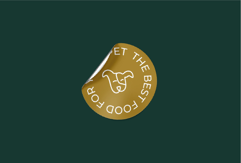 green image with a yellow circular sticker with the a good boy logo in white in the center